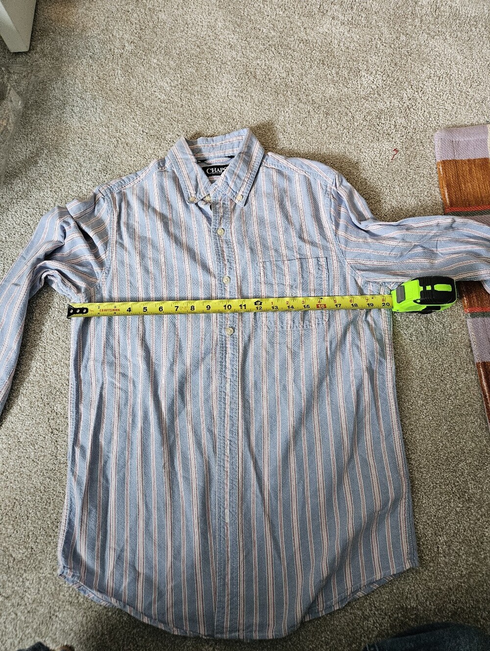 Chaps Womens Blue and Pink Stripe Button-Down Shirt 100% Cotton - Picture 11 of 16